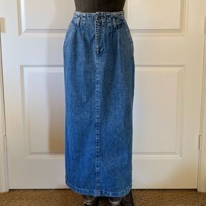 Vintage Banana Republic Safari & Travel Denim Maxi Skirt Made USA 27” Waist